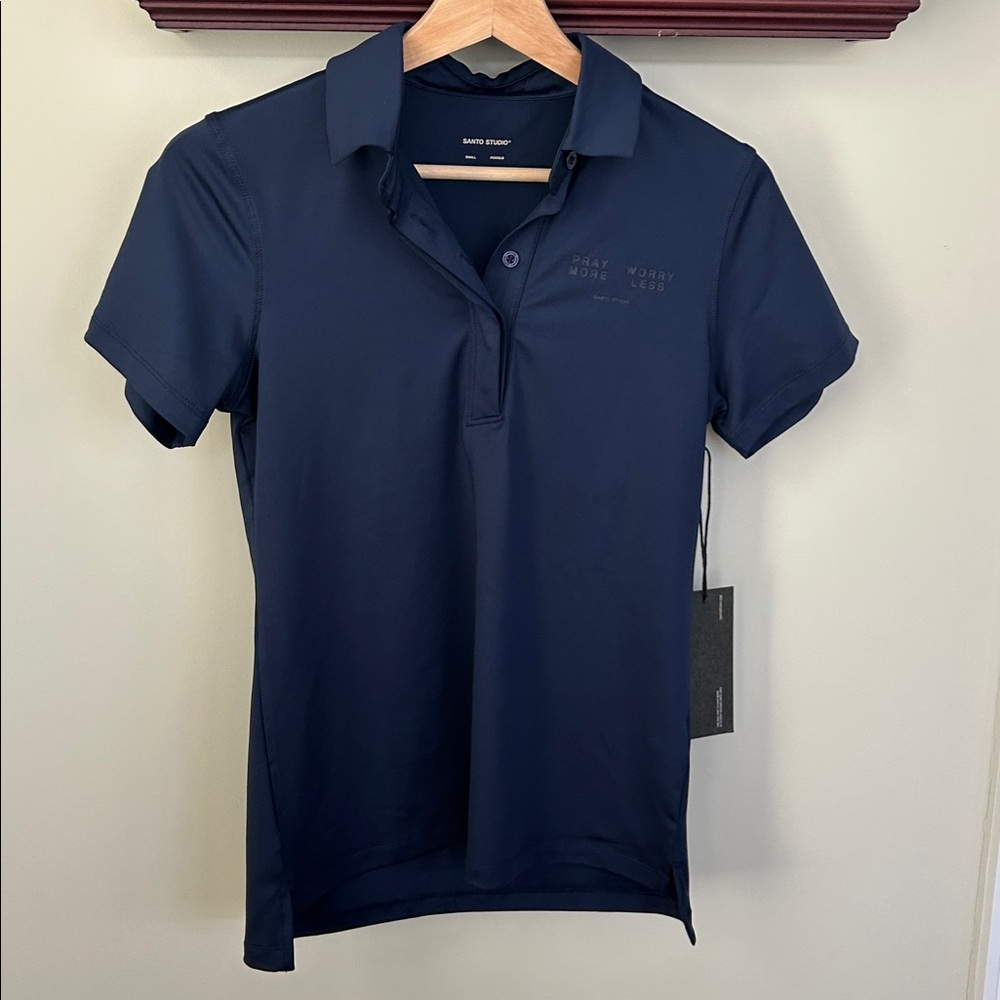 Santo Studio mens small Pray more worry less navy blue